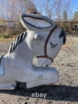 Vintage 1930s Cast Aluminum Saddle Mate Donkey Playground Ride On Swing Rider