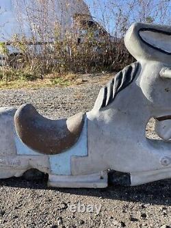 Vintage 1930s Cast Aluminum Saddle Mate Donkey Playground Ride On Swing Rider