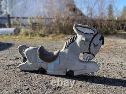 Vintage 1930s Cast Aluminum Saddle Mate Donkey Playground Ride On Swing Rider