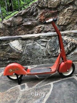 Vintage 1930s Steel Cheif Scooting Star Push Scooter (dd)