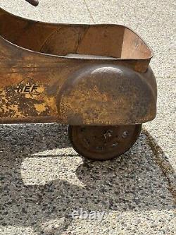 Vintage 1936 Ford Steelcraft Pedal Car, Original Cond. Fire Chief With New Parts