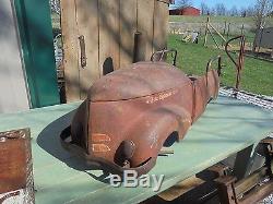 Vintage 1939 garton fire truck pedal car rare rat rod car show woody metal toy