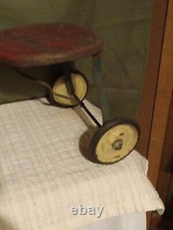 Vintage 1940's 19 Inches Tall & 23 Inches Long Childrens's Tricycle Still Rolls