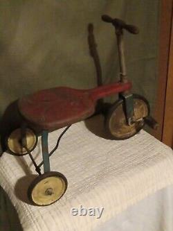 Vintage 1940's 19 Inches Tall & 23 Inches Long Childrens's Tricycle Still Rolls