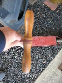 Vintage 1940s- 50s red Push Scooter with wooden handles