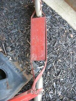 Vintage 1940s- 50s red Push Scooter with wooden handles