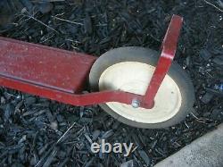 Vintage 1940s- 50s red Push Scooter with wooden handles