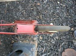 Vintage 1940s- 50s red Push Scooter with wooden handles