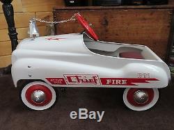 Vintage 1940s Murray 611 Fire Chief Jet Flow Drive Pedal Car Fresh Paint & Decal
