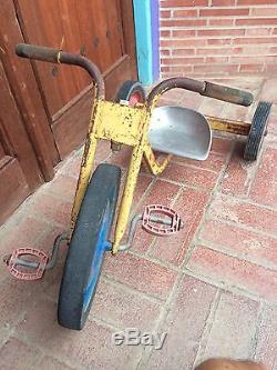 Vintage 1940s Steel & Cast Aluminum Big Wheel Circus Trike Tricycle Tractor Seat