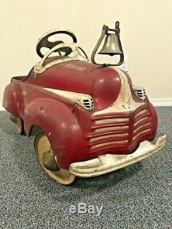 Vintage 1941 Steelcraft Chrysler Pedal Car Fire Chief - All-Original