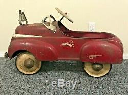 Vintage 1941 Steelcraft Chrysler Pedal Car Fire Chief - All-Original