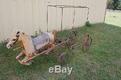 Vintage 1950's Child's Gym Dandy Surrey Bike Pedal Car Now with Horse
