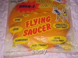 Vintage 1950's FRISBEE WHAM-O PLUTO PLATTER Apricot Games Are Fun Header, SEALED