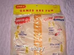 Vintage 1950's FRISBEE WHAM-O PLUTO PLATTER Apricot Games Are Fun Header, SEALED