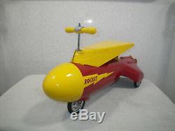 Vintage 1950's METALCRAFT ROCKET Ride-On Toy-Space Age-Beautiful Restored- NICE