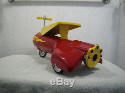Vintage 1950's METALCRAFT ROCKET Ride-On Toy-Space Age-Beautiful Restored- NICE