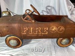 Vintage 1950's Murray Fire Battalion No. 1 Pedal Car Fire Dept. Chief Truck