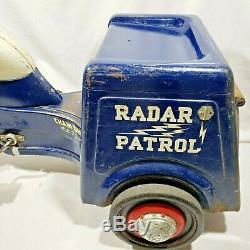Vintage 1950's Police Ball Bearing Chain Drive Radar Patrol Pedal Car Riding Toy