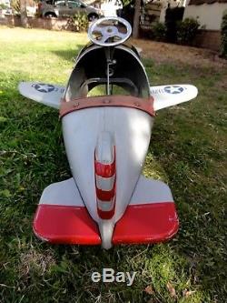 Vintage 1950's Silver Pursuit Pedal Plane WWII Collectable Definitely Old