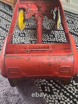 Vintage 1950's Steel Metal Murray Jet-Flow Fire Chief Pedal Car Chain Drive RARE