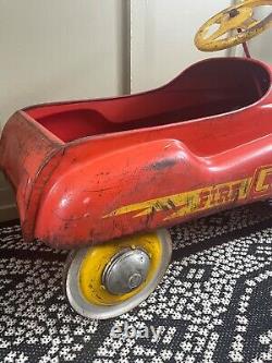 Vintage 1950's Steel Metal Murray Jet-Flow Fire Chief Pedal Car Chain Drive RARE