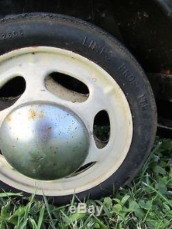 Vintage 1950's TRI-ANG Willys Military Police Jeep Land Rover Slot Rim Pedal Car