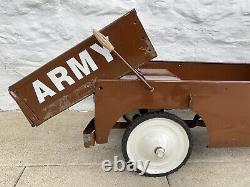 Vintage 1950s Hamilton Army Jeep Dump Pedal Car Pressed Steel Amateur Resto