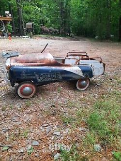 Vintage 1950s Murray Pedal Car Police Safety Patrol Ball bearings chain drive