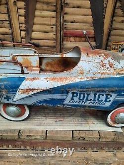 Vintage 1950s Murray Pedal Car Police Safety Patrol Ball bearings chain drive
