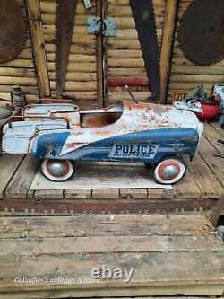 Vintage 1950s Murray Pedal Car Police Safety Patrol Ball bearings chain drive