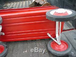 Vintage 1950s Murray Red Ball Bearing Pull Coaster Wagon Pedal Car retro toy