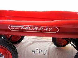 Vintage 1950s Murray Red Ball Bearing Restored Pull Coaster Wagon Pedal Car