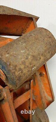 Vintage 1950s Tru-Matic Ride On Toy pressed steel roller paver 22 x 16 x 12