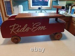 Vintage 1950s Wooden Ride-Em Panel Truck 24 All Wood Original