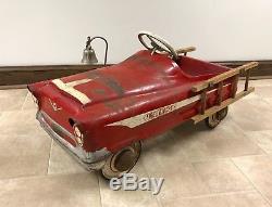 Vintage 1960 (1957) Garton Pedal Car Fire Ladder Truck #5708 (ultra Rare!)