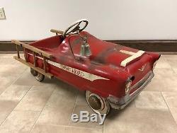Vintage 1960 (1957) Garton Pedal Car Fire Ladder Truck #5708 (ultra Rare!)