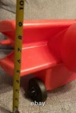 Vintage 1960 Kids Ride On Airplane Toy Hard Red Plastic Plane Noelting Faultless