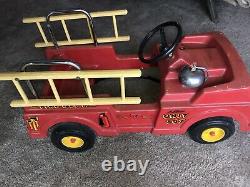 Vintage 1960's AMF Firefighter Unit No. 507 Pedal Car Fire Truck with Ladders Ford