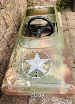 Vintage 1960's AMF Pedal Car Army Command Car RARE