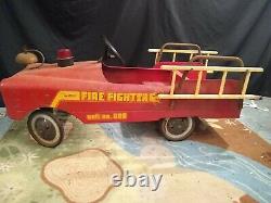 Vintage 1960's AMF Unit 508 Fire Truck Peddle Car