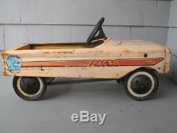 Vintage 1960's Amf Pacer Steel Pedal Car Automobile Rusty Gold Or Restore C@@l