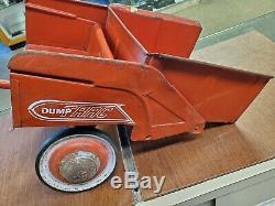 Vintage 1960's Murray Red Dump Trac Pedal Car Dump Trailor
