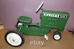 Vintage 1960's Oliver 1855 Pressed Steel Pedal Farm Tractor NICE