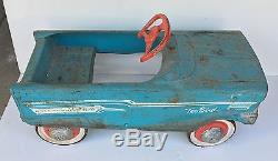 Vintage 1960's Pressed Steel Murray Original Tee Bird Pedal Car Blue USA