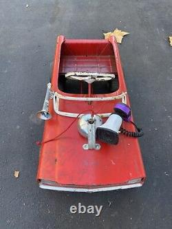 Vintage 1960's Super Track Fire Dept Truck Engine Co 1 Pedal Car ALL ORIGINAL