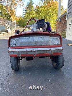 Vintage 1960's Super Track Fire Dept Truck Engine Co 1 Pedal Car ALL ORIGINAL
