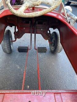 Vintage 1960's Super Track Fire Dept Truck Engine Co 1 Pedal Car ALL ORIGINAL