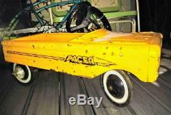 Vintage 1960s AMF Pacer rare unrestored Barn Find Survivor Yellow Pedal Car