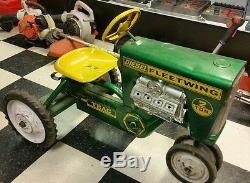 Vintage 1960s fleetwing diesel kids pedal tractor trac ball bearing green Rare